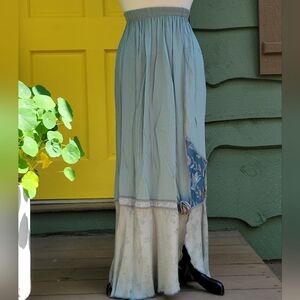 Spencer Alexis Two-Piece Boho Formal Set Vintage 90s Patchwork Maxi Skirt &